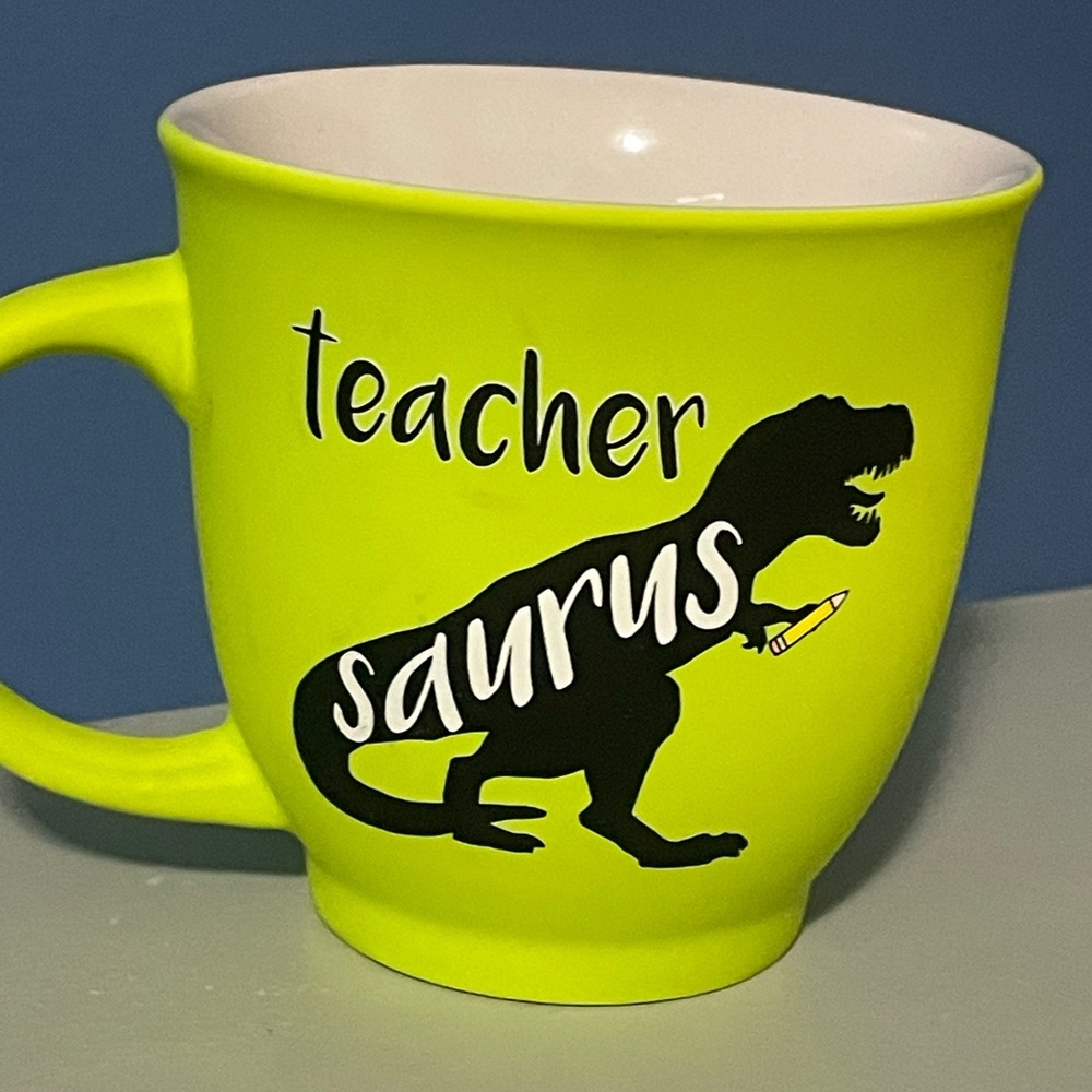 Sheffield home coffee mug - Neon Teacher Saurus
